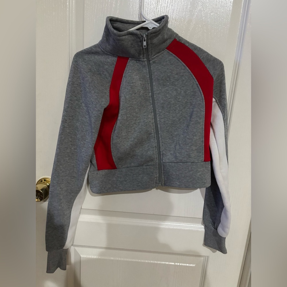 Roma Gray and Red Bomber Jacket
